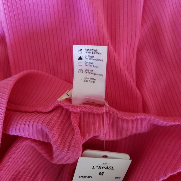 L*Space Charlie Cropped Ribbed Knit Pull On Stretchy Pants Women's Size Medium - Picture 9 of 9